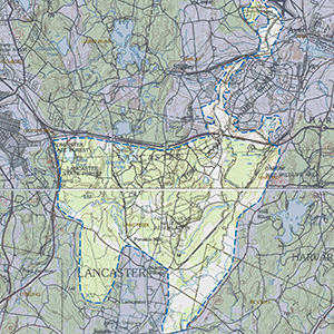 Map of the Nashua River Watershed IBA site