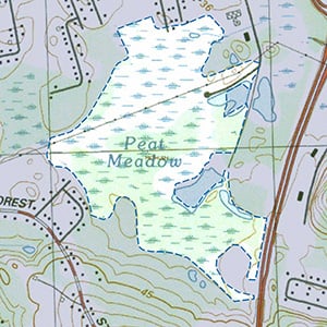 Map of the Peat Meadow IBA site