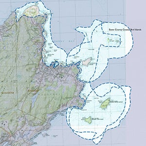 Map of the Rockport Headlands and Inshore Waters IBA site