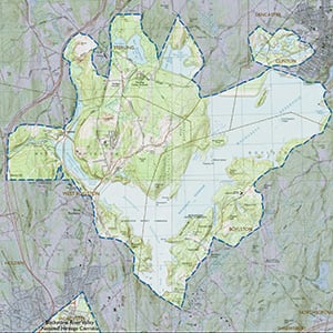 Map of the Wachusett Reservoir IBA site