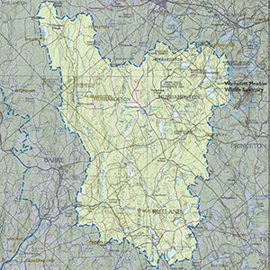 Map of the Ware River Watershed IBA site